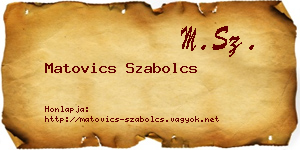 Matovics Szabolcs névjegykártya