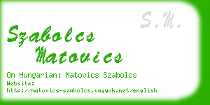 szabolcs matovics business card